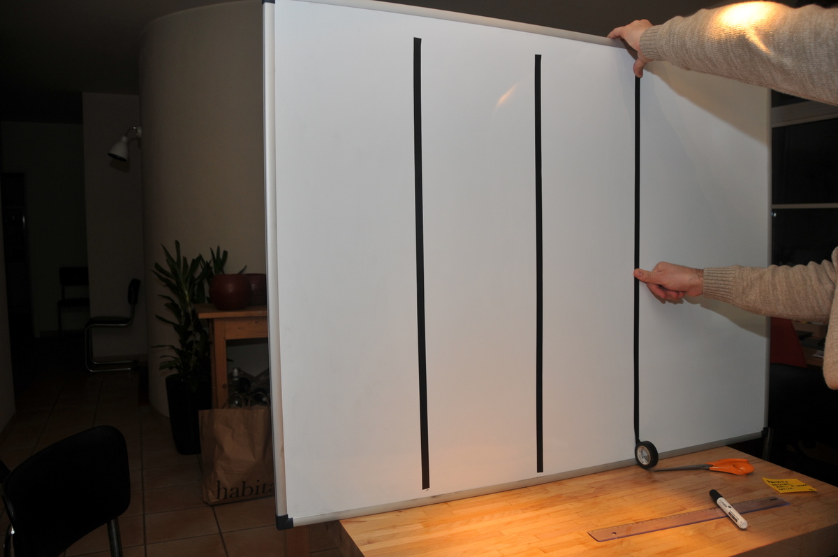 Press tape with thumb Press tape with thumb